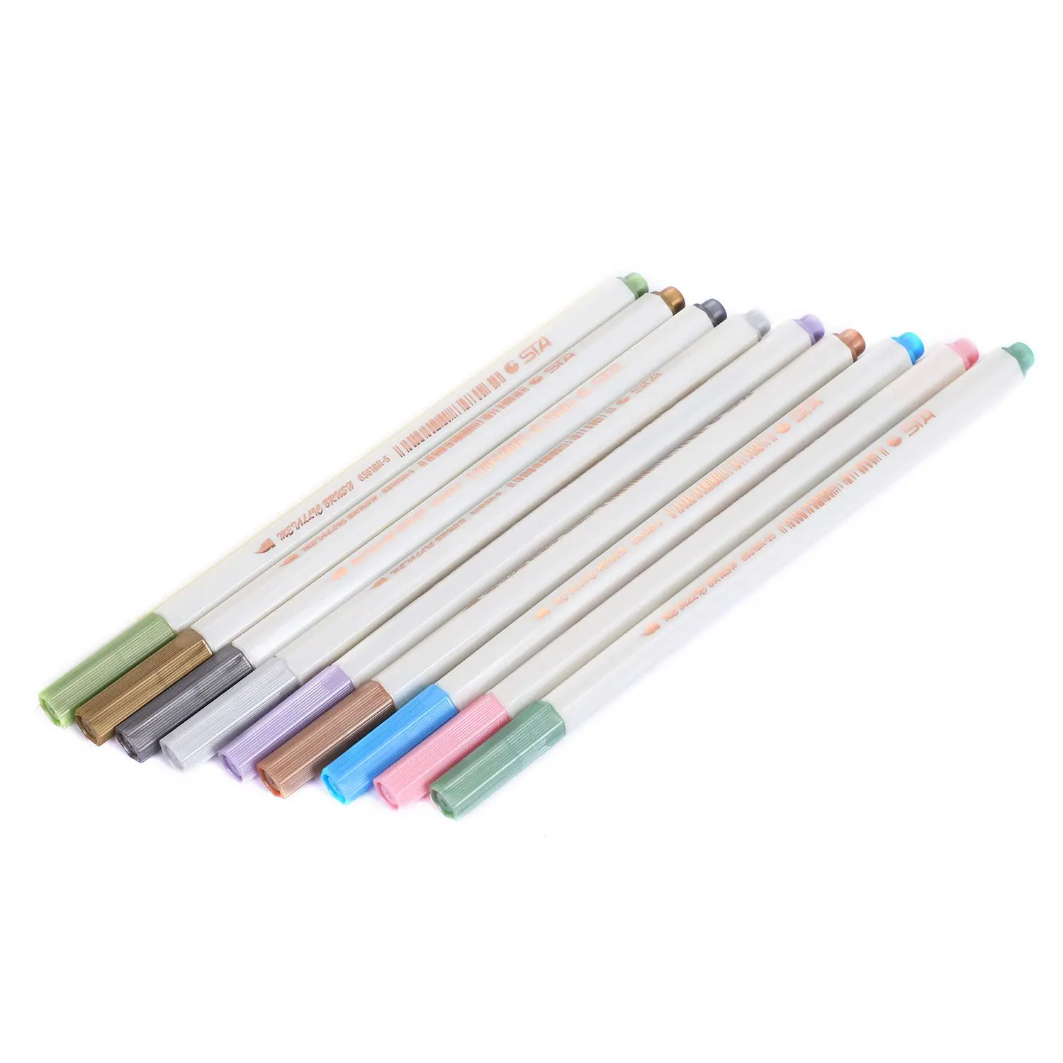

STA 10 Colors Lot Metallic Marker Pen DIY Scrapbooking Crafts Soft Brush Pen Art Marker Pen For Stationery School Supplies