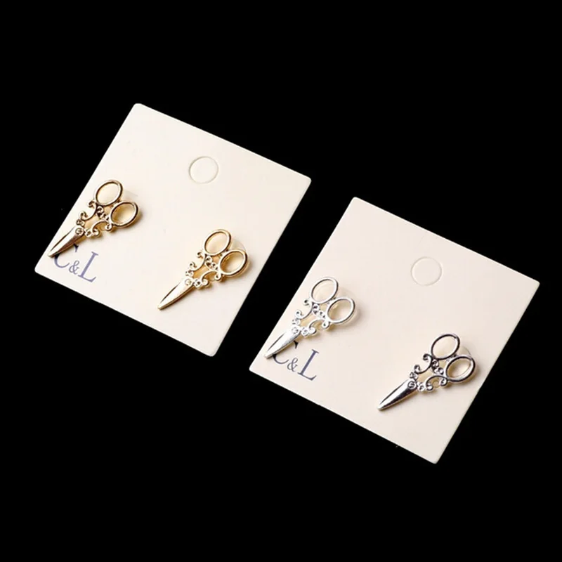 1Pair Unique Scissors Shape Ear Stud Colors Punk Design Women Jewelry Women Girls Fashion Earring Accessories