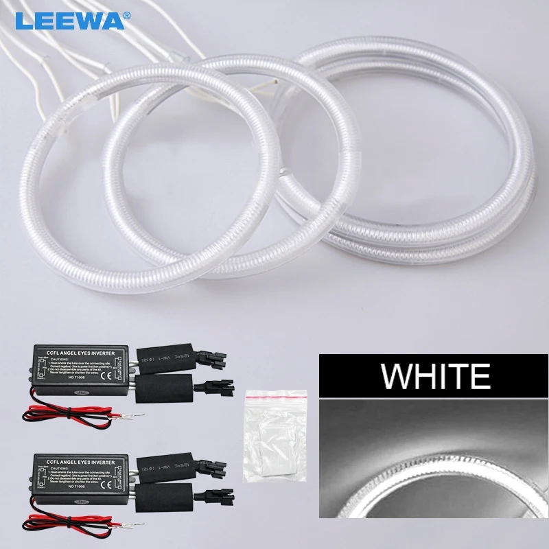 LEEWA 2x90 мм 2x520/530 Автомобильные фары CCFL ангельские глазки кольца ореолов для Chery