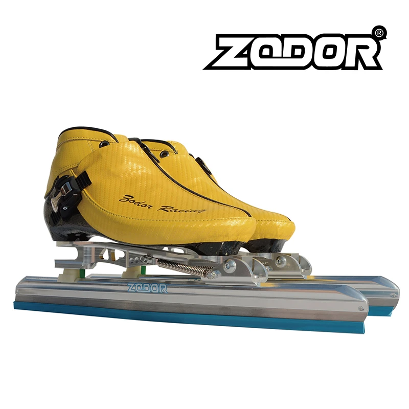 6-طبقة ألياف الكربون خلع الجليد مضمنة سرعة التزلج الأحذية مع خلع الجليد شفرة 62-64 الأسود البريدي المياه واقية