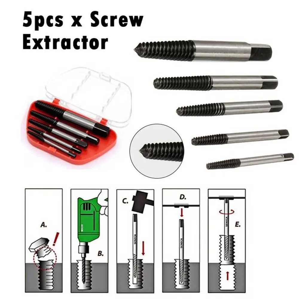 Broken Damaged Screwdriver Extractor Bit Alloy Steel Double Side Screw