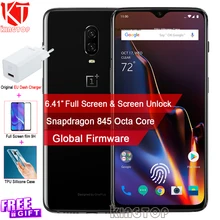 Oneplus 6T мобильного телефона 6/8GB Оперативная память 128/256 ГБ Встроенная память Snapdragon 845 Octa Core 6,4" двойной Камера Экран разблокировать телефон nfc