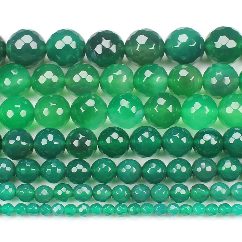 Faceted Green Ag-ates 4-14mm Round Beads 15 ,Wholesale For DIY Jewellery Free Shipping ! free shipping wholesale professional round nose jewellery pliers for diy