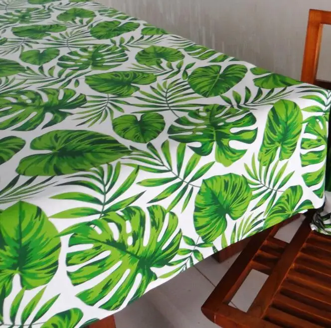 

Nordic Monstera Leaf 100% Cotton Dust Proof Tablecloth Decorative Table Cover Tableware Cover Shooting Background