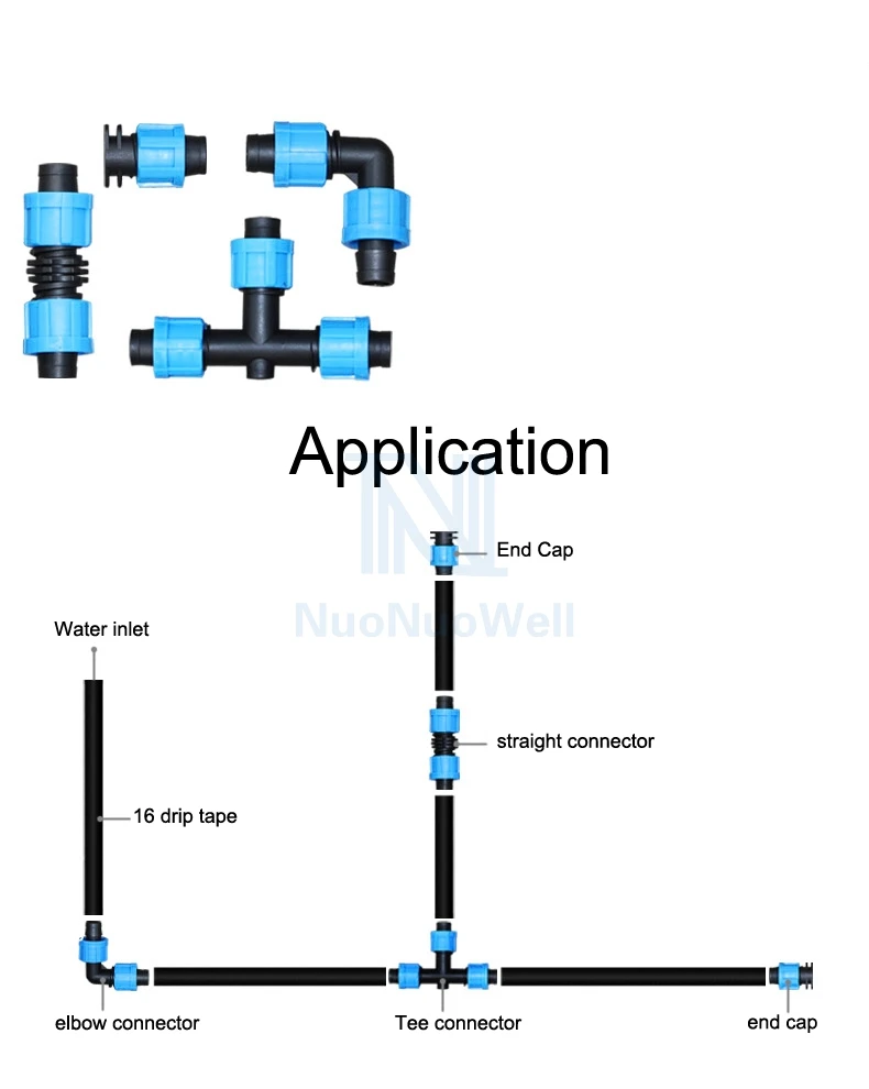 NuoNuoWell 16 мм капельная линия ремонтные соединители садовый орошение тройник локоть конец заглушка замок соединитель мягкий полив лента фитинги