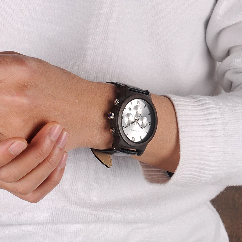 BOBO BIRD Mens Luxury Wood Watches Clock Functional Stop Chronograph saat with Date Display relogio masculino Timepieces C-P28 (20)