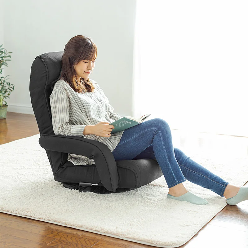  Floor Gaming Chair Adjustable Any Position Reclining Back Swivel Chair Folding Sofa Lounger for Sem