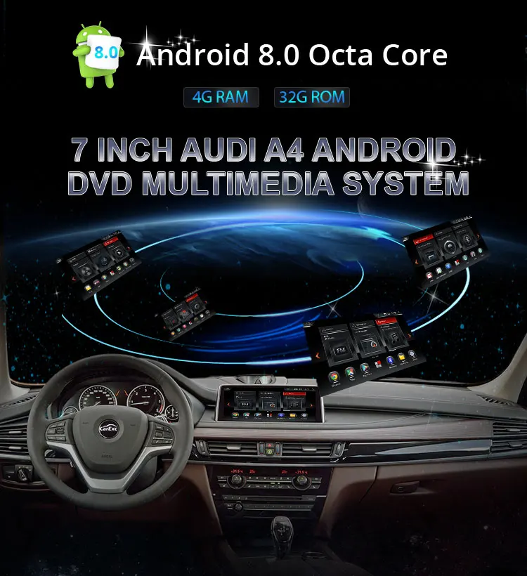Clearance CarExc Android 9.0 For Audi A4 S4 RS4 SEAT EXEO Car DVD Player With GPS Navigation System WiFi Bluetooth USB SD Radio Multimedia 6