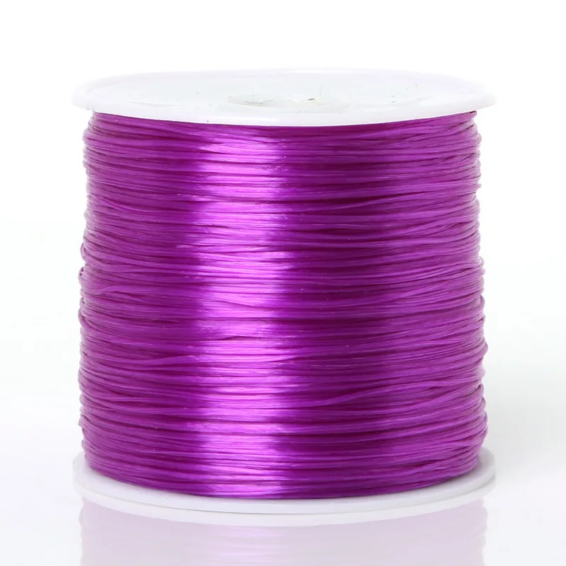50 м/рулон 0,7 мм 14 цветов на выбор эластичная проволока с бисером/шнур/веревка/нить для одежды, обуви, браслета, ювелирных изделий - Цвет: Dark Purple