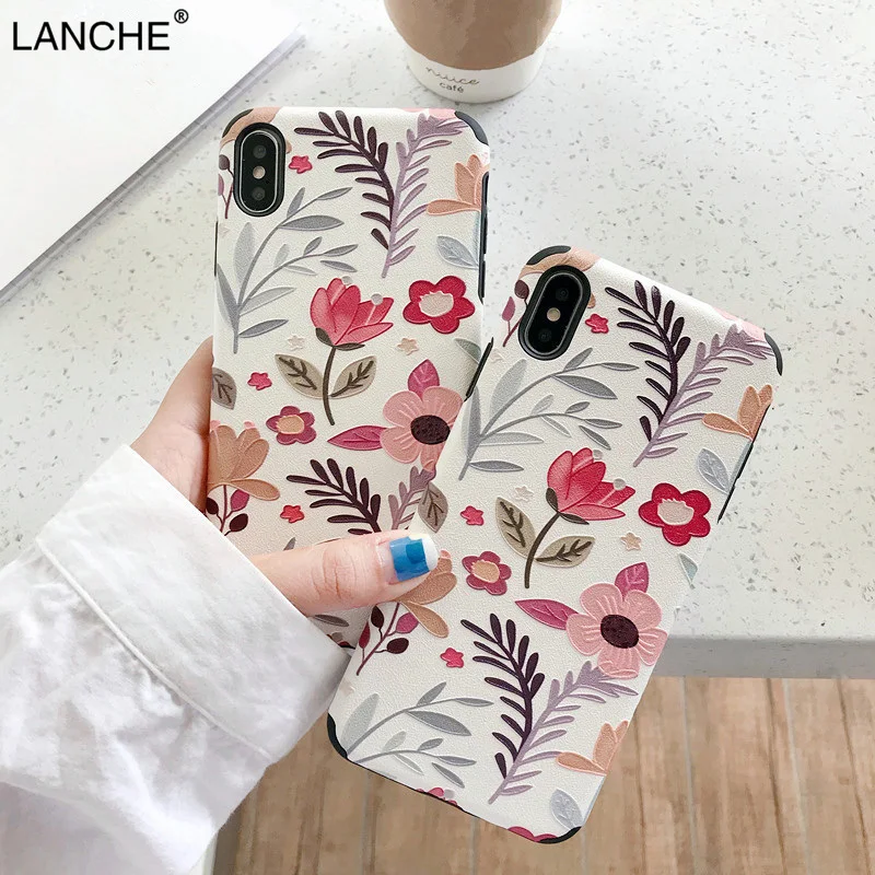 Чехол для телефона LANCHE из ТПУ с рельефным цветком Huawei P20 P30 Lite Mate 20 P10 Pro Honor 8X 10 V10 V20