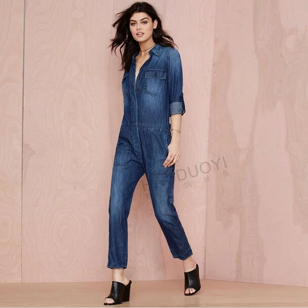 womens denim coverall