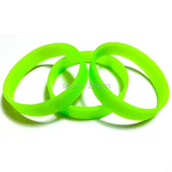 

100pcs Light Green Glow in the Dark silicone wristband rubber bracelets free shipping