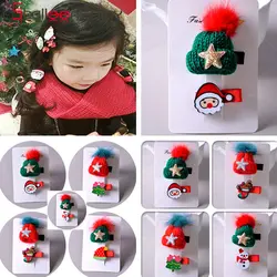 BalleenShiny 2 шт. рождественские заколки для волос комплект для маленьких девочек праздничный головной убор ребенок дети мода Санта шляпу