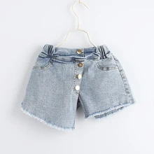 Новые джинсы шорты с кисточками для маленьких девочек, детские модные Джинсовые шорты ; 5 предметов в лоте