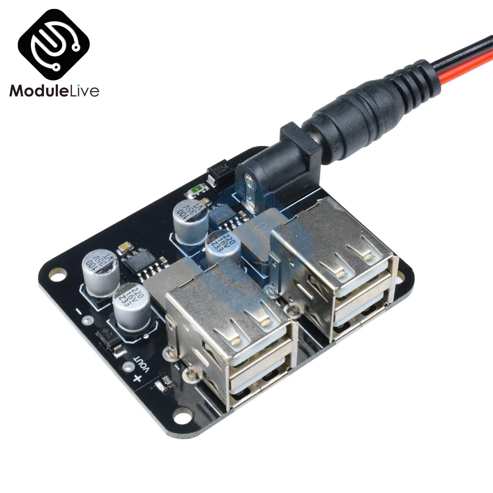 

DC 12V 19V 24V to 5V 6A Power Step Down Board Module 4 Four USB Mobile Car Charger Diy Kit Electronic PCB Board Module
