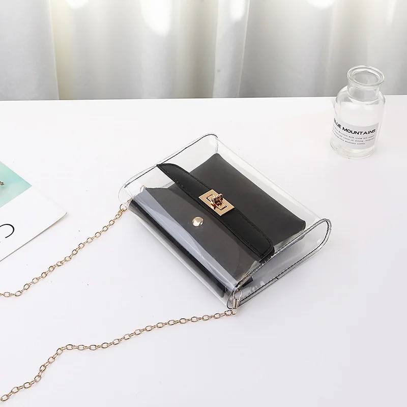  2019 New Fashion Transparent Shoulder Crossbody Bags PU+PVC Clear Bag Satchel Bag Ladies Girl Casua - 33016384666