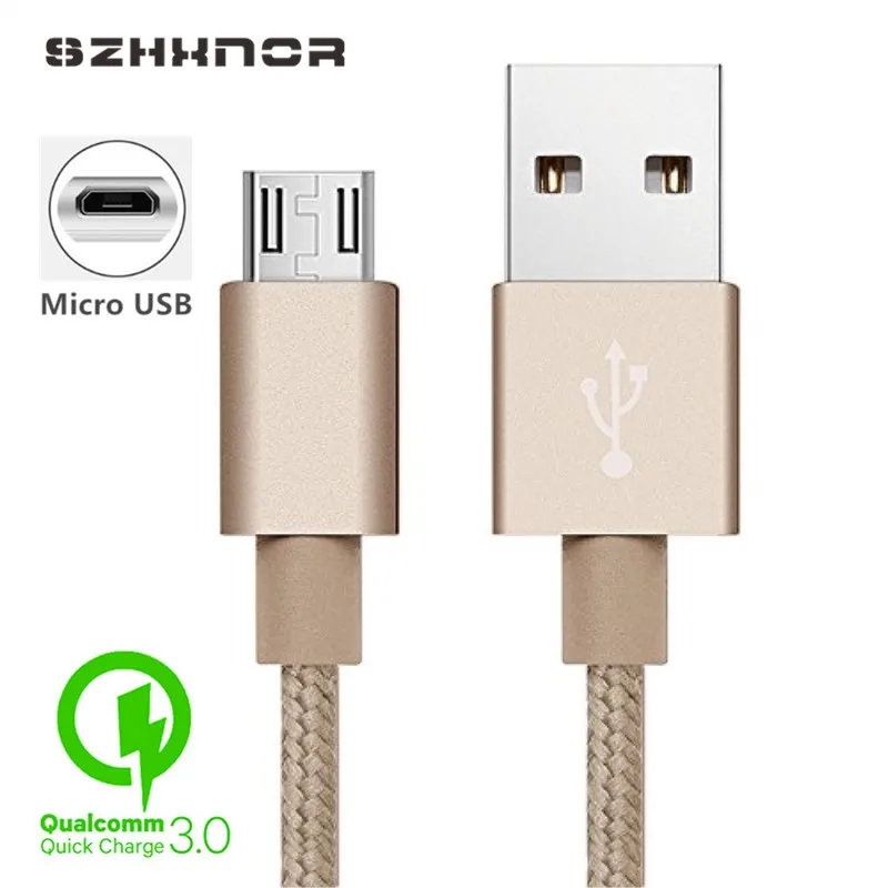 Для samsung Galaxy S3 S4 S6 S7 Edge Note 4 5 J2 J3 J5 J7 USB кабель нейлоновый Micro USB зарядное устройство для телефона 2A шнур для быстрой зарядки