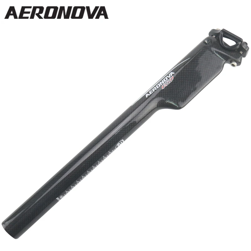 AERONOVA PRO карбоновый Подседельный штырь дорожный велосипед MTB Seattube труба из углеродистого волокна 3K горный велосипед из углеродного волокна велосипед подседельный штырь 27,2/30,8/31,6 черный подседельный штырь