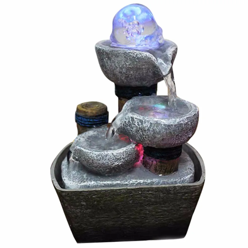 Goede Feng Shui Fontein Beeldje Indoor Water Fonteinen Desktop Hars Fontaine Interieur Office Home Decoratie Accessoires