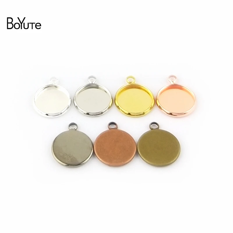 BoYuTe 50Pcs 6 Colors Plated Round 10MM 12MM 14MM 16MM 18MM 20MM 25MM Cameo Cabochon Base Diy Blank Tray Pendant Base (1)