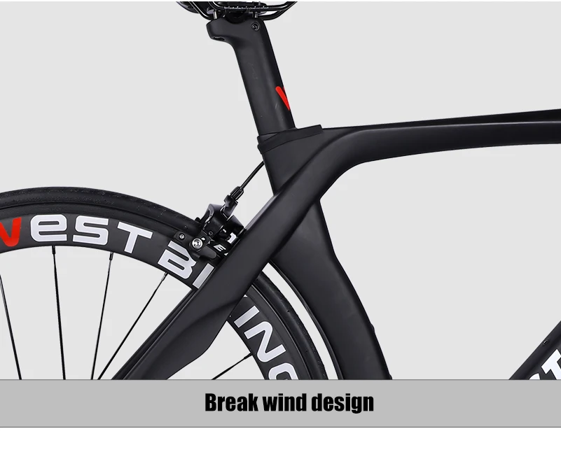 Clearance WEST BIKING Carbon Bike 22 Speed 700C Racing Road Bike Without Pedals Bicycle With R7000 Carbon Fiber Black Bicicleta 6