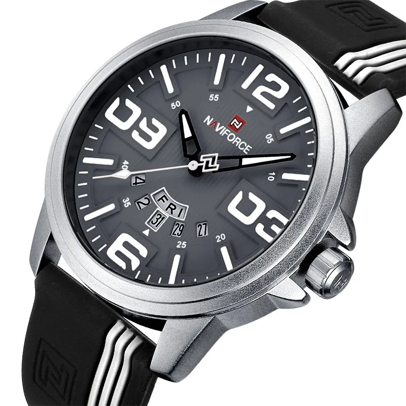 

NAVIFORCE Luxury Brand Men's Watch Fashion Sports Waterproof watch Men's Quartz Clock Man Rubber Wristwatch Relogio Masculino