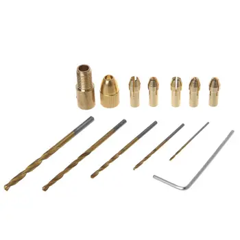 

12Pcs 0.5-3mm Electric Hand Press Drilling Micro Twist Drill Bit Chuck Set Tool