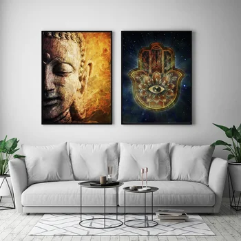 

Canvas Wall Art Pictures Home Decor Room Buddha Combine Paintings Vintage Zen Buddha Poster