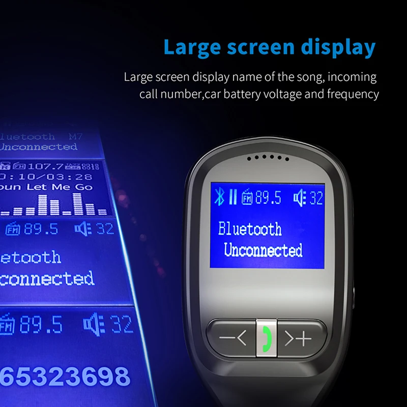 CDEN FM передатчик Aux модулятор автомобильный комплект громкой связи Bluetooth автомобильный аудио MP3 плеер с 3.1A зарядных порта USB для автомобиля Зарядное устройство ЖК-дисплей Дисплей