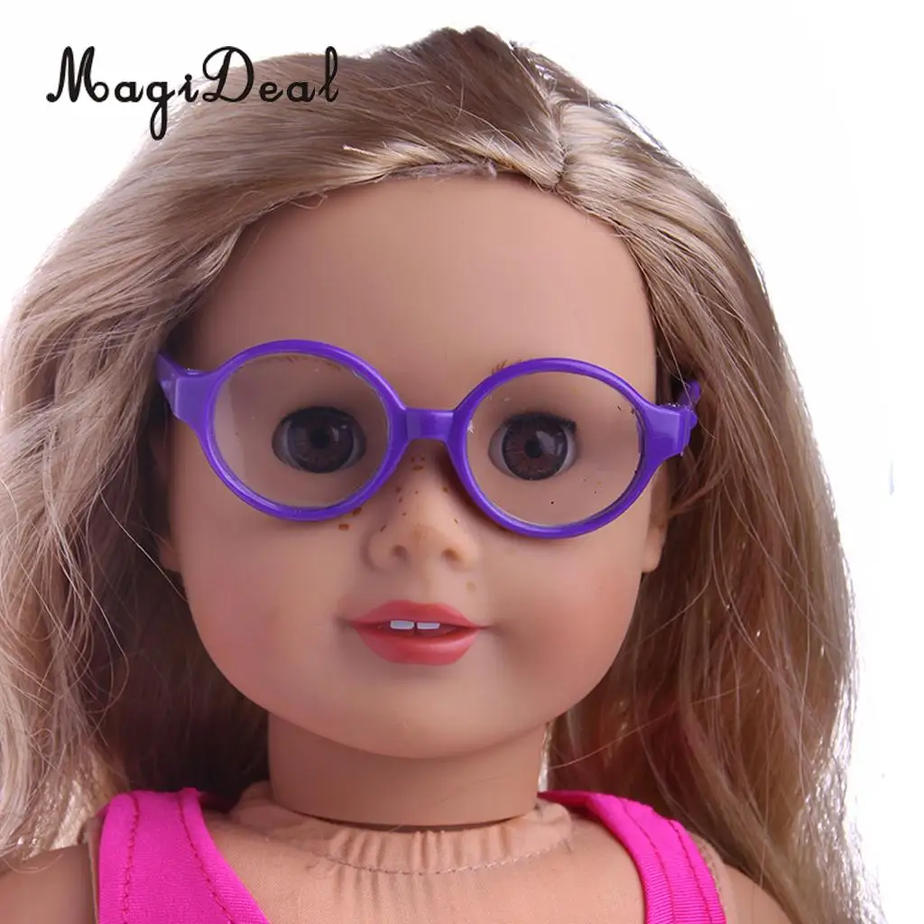 1Pair Cute Doll Glasses Black Eyeglasses Made for 18 inch American Doll My Life Dolls Clothes Accs Children Girls Toy