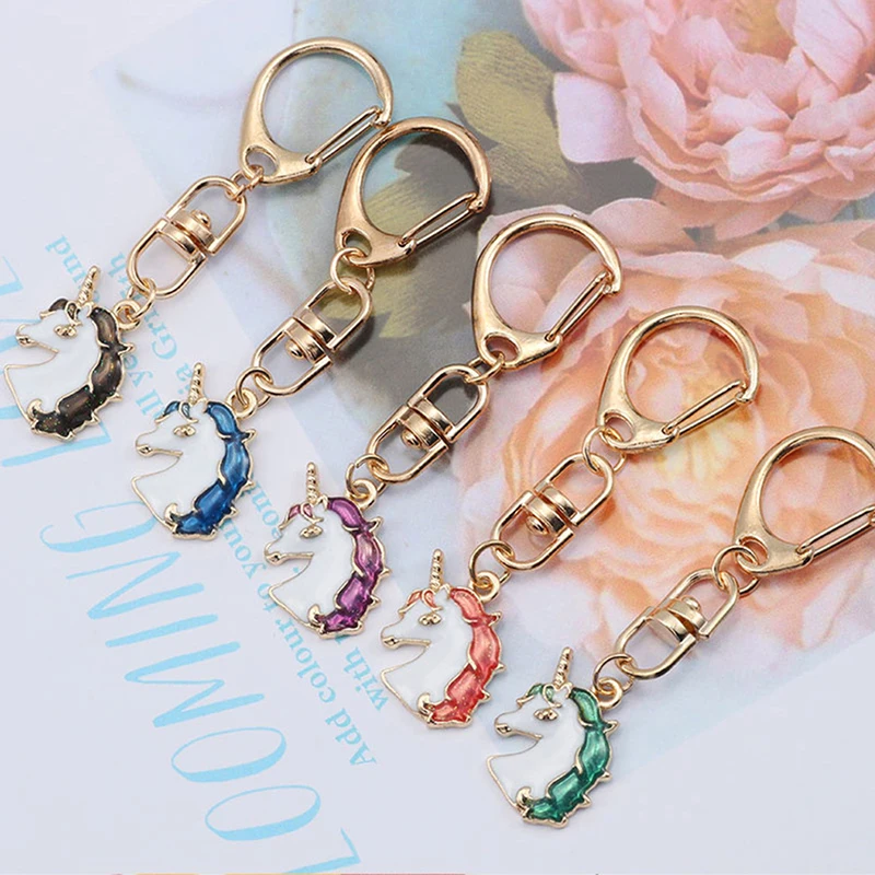 

Fancy Cute Unicorn Keychain Multi-Color Horse Key Holder Alloy Key Ring Creative Wild Student Keychain