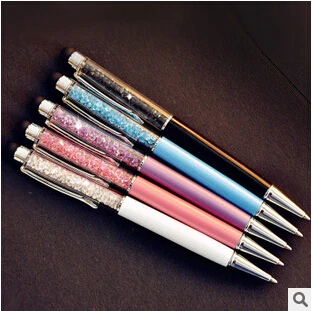 1 шт. креативная кристальная ручка, алмазные шариковые ручки, канцелярские шариковые ручки, стилус, ручка для сенсорного экрана, 5 цветов, заправка 0,7 мм
