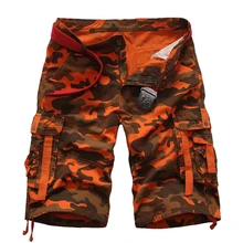 Новые мужские шорты Карго летний топ дизайн камуфляж шорты в стиле милитари Homme Модная хлопковая брендовая одежда