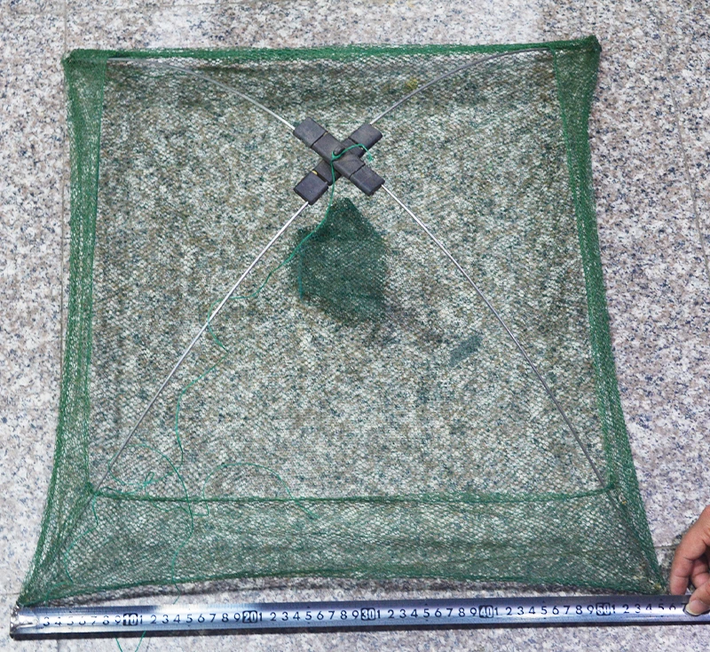 60x60cm 80x80cm 100x100cm Square Fishing Landing Net Trap Network for Catching Shrimp Crab Small Fishes Fishing Tool (6)