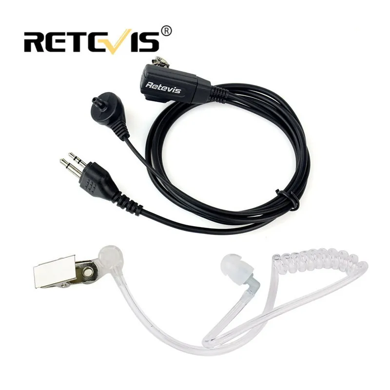 

Retevis PTT MIC Earpiece Walkie Talkie Headset Straight Pin Air Conduction Earphone Transparent Tube Earpiece for GXT LXT Series