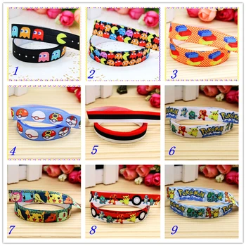 

5/8'' Free shipping Fold Elastic FOE game poke block printed headband headwear hairband diy decoration wholesale OEM S137