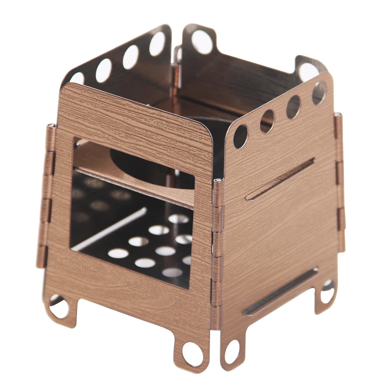 Tiartisan Stainless steel Wood Stove Portable Outdoor Camping Stove Folding Wood Stove Backpacking Firewood Burning 2 colors
