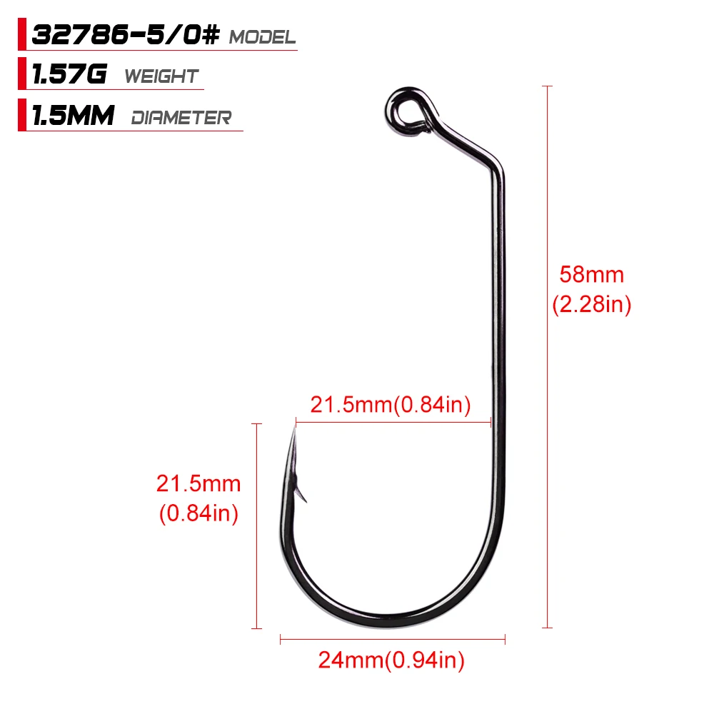 fishing worm offest hook 5