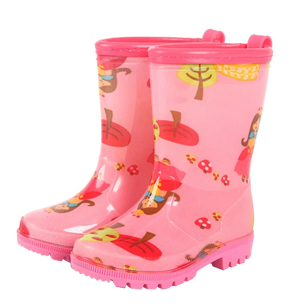 

Children's Print Rain Boots PVC Rain Boots Waterproof Non-slip Student Rain Shoes Outing rain boots on a cloudy day