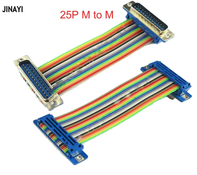 5pcs 25 Pin DB25 Ribbon Flat Cable RS232 DB25 Male Female DIDC DR25 COM