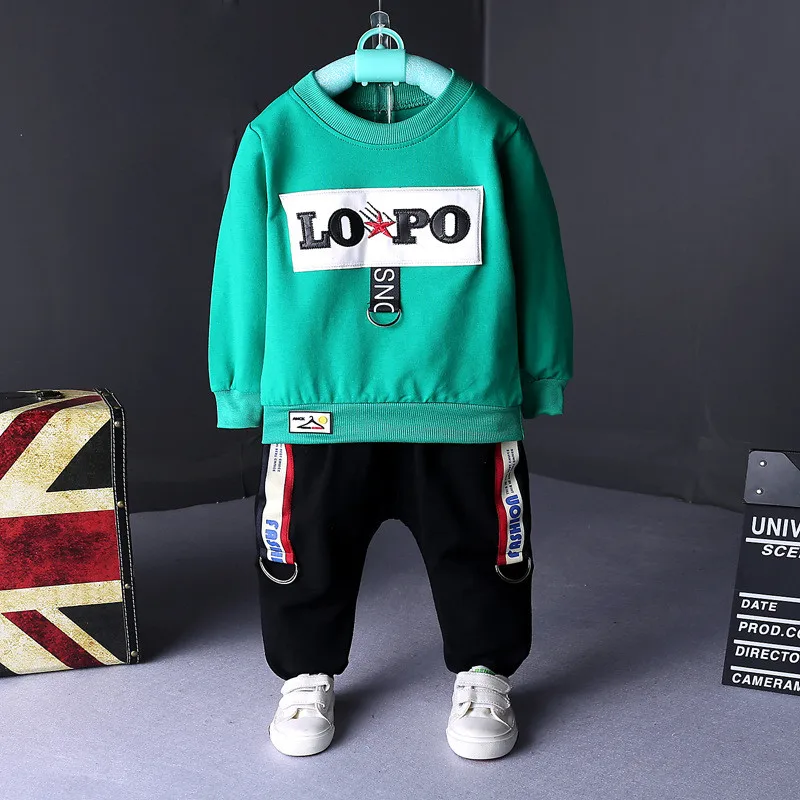 Baby boys spring autumn clothing set newborn baby sweatshirt+pants 2pcs