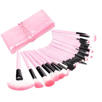 

32PCS Soft Synthetic Hair Makeup Brush Set Pink Black Pincel Make Up Brushes Wooden Handle Makeup Brushes for Eye Shadow Powered
