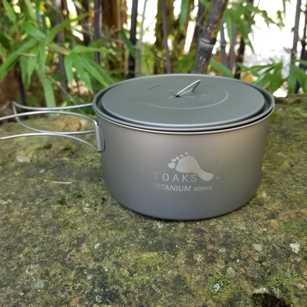Titânio ao ar Pote de Acampamento Titânio com Capa e Alça Toaks Livre Panelas Piquenique Ultraleve Pote 900ml 8 Louça para ar livre