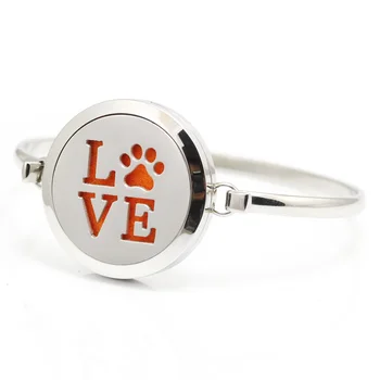 

10pcs/lot New Design Stainless Steel Animal Lover Aroma Essential Oil Diffuser Perfume Locket Bracelet Bangle