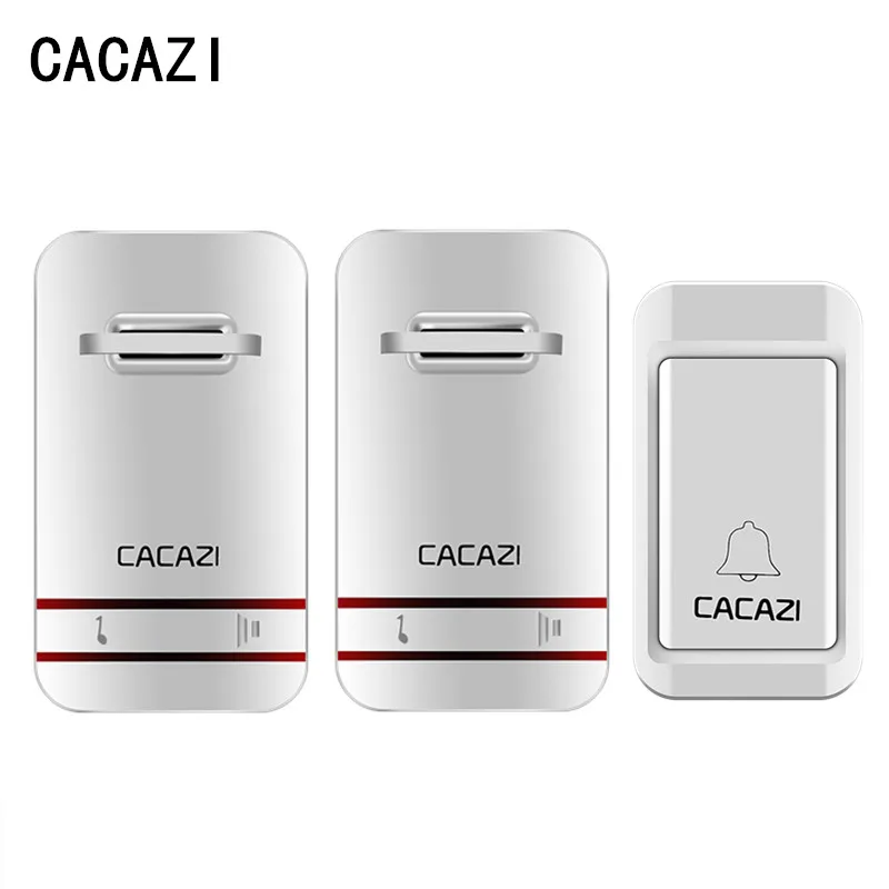 

CACAZI self powered Waterproof Wireless DoorBell no battery EU plug smart Cordless Door Bell 1 button 1/2/3 Receiver 110DB sound