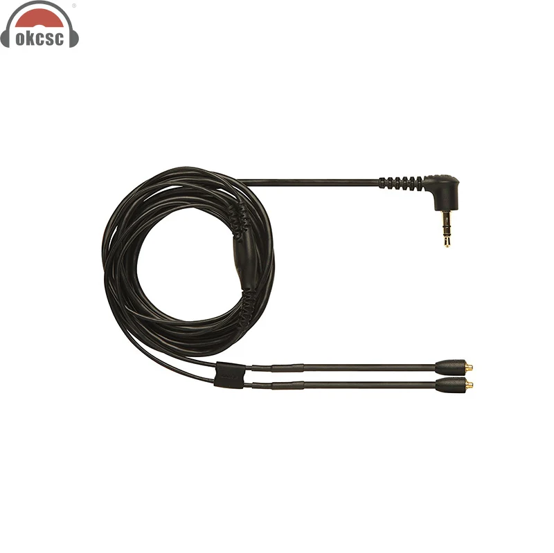 

OKCSC MMCX Original Cable for Shure SE215 535 846 Gold Plated Wire for Earphone Headset Black