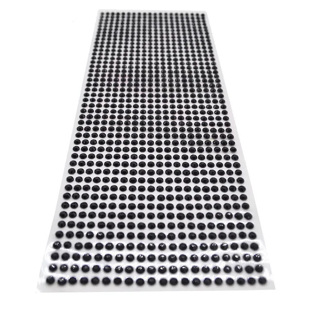 3mm 4mm 5mm 6mm Self Adhesive Crystal Rhinestone Stickers Mobile Phone Car Art Craft Decals Scrapbooking Bling Acrylic Stickers black