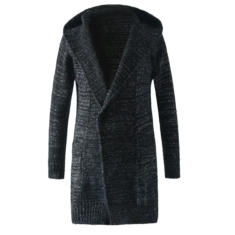 

Male long windbreaker coat sweater cardigan