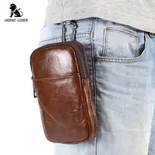 LAOSHIZI LUOSEN натуральная кожа поясная сумка для мужчин воловья кожа поясная сумка для денег Мобильный телефон сумка поясная Сумка пояс в стиле ретро петля обруч