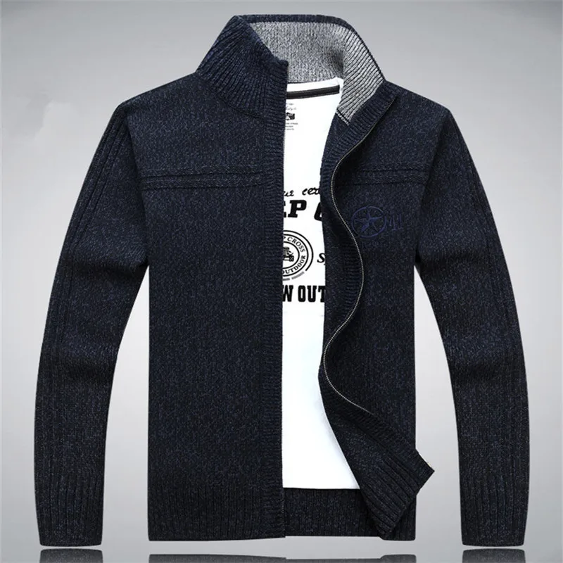 #Special Offers ICPANS Winter Autumn Men Sweater Cardigan Casual Wool Men Sweater Zipper Outerwear blusa masculina Army Green White 2018